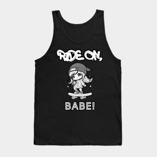 Ride On Babe Skateboard Anime Girl Tank Top